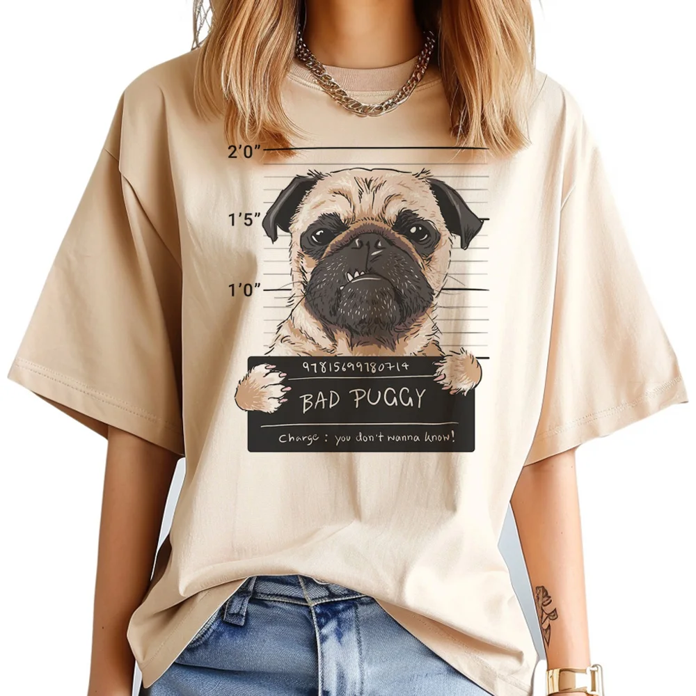 Pug top women Y2K top female comic clothes