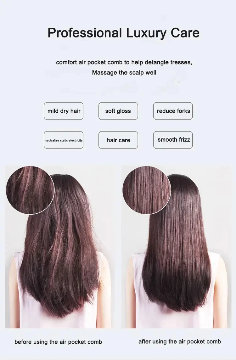 Neues Set für Airbag-Kamm + Weitzahnkamm + Zylinderkamm, Massage-Airbag-Haarbürste, Friseur-Lockenstyling-Set – Detail 7