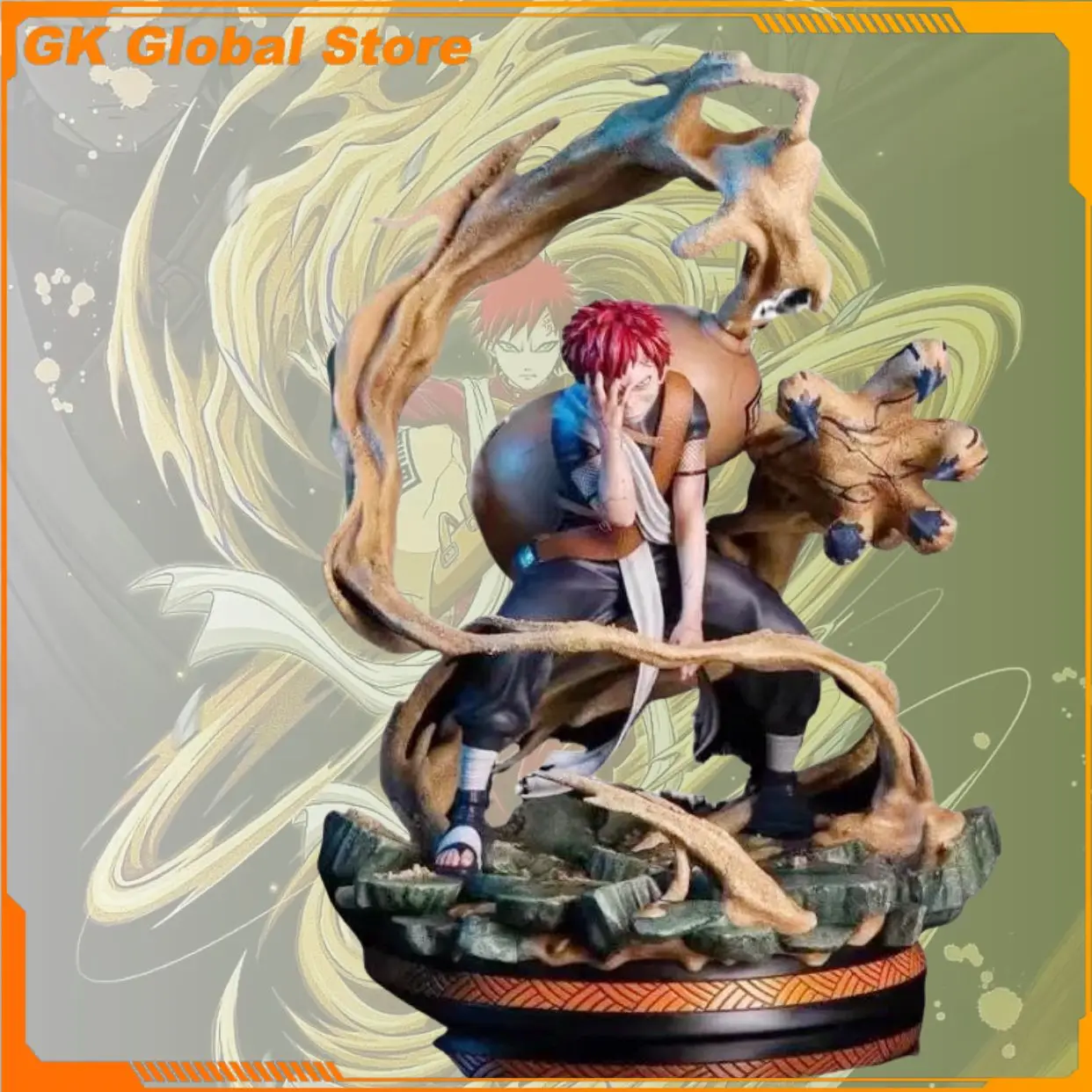 

25cm Naruto Anime Figure Gaara Peripheral PVC Model Scene Collect Statue Desktop Decoration Ornaments Kids Birthday Gifts Toys