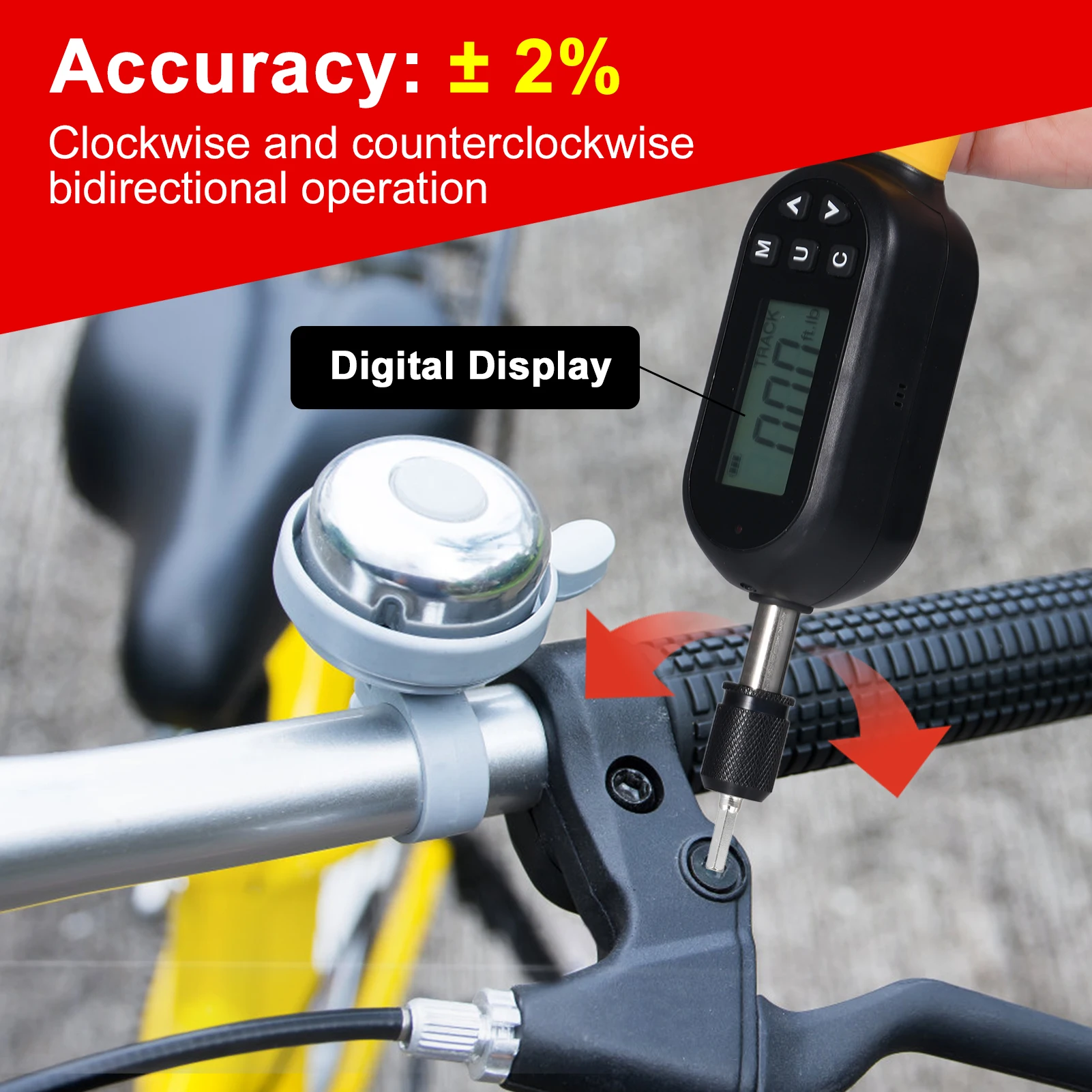 Obeng Torsi Digital 10.74-106.21 In-lbs/1.2-12N.m 1/4 Inci /6.35Mm ± 2% Set Obeng Torsi dengan Buzzer/Lampu LED