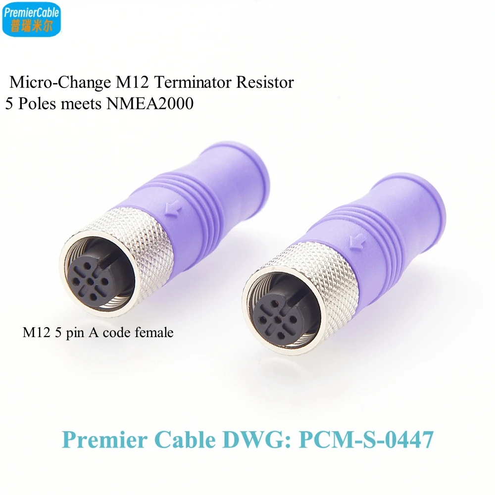 Devicenet CANOpen NMEA2000 Terminating Resistor M12 5 pos Female 120ohm Micro Change M12 5 way A Code Terminator Resistor