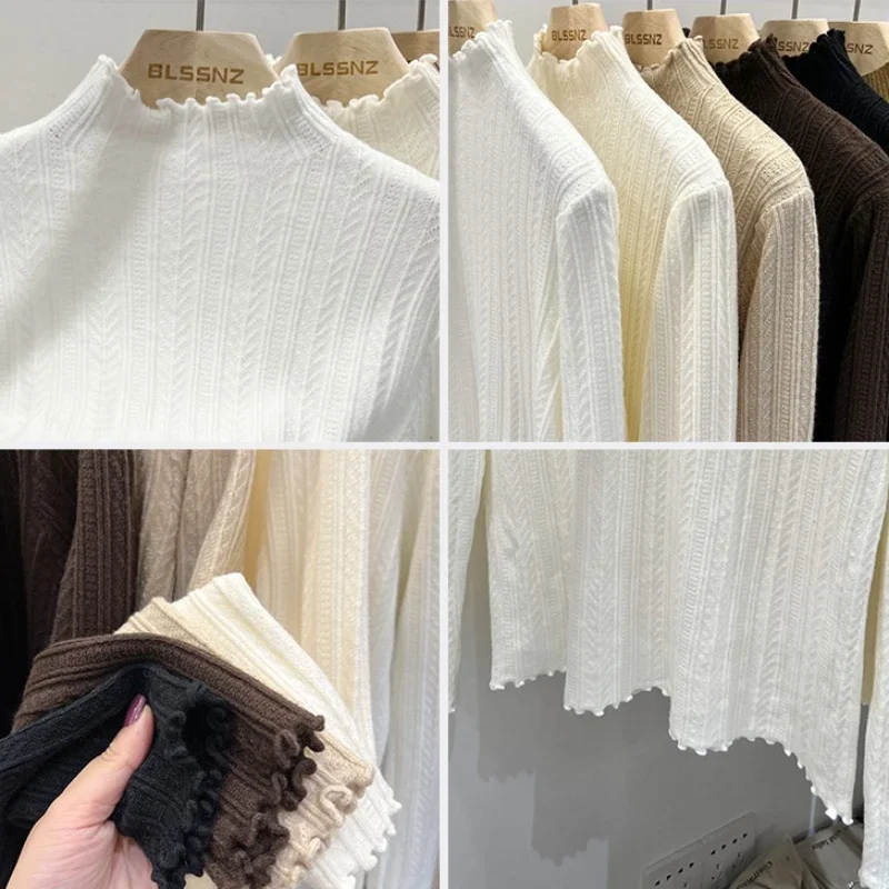 2025 Autumn Winter Base Layer Sweaters Fashion Turtleneck Sweaters Women Slim Long Sleeve Knitted Jumpers Soft Warm Femme Top