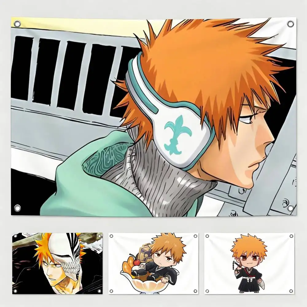 Anime B-Bleach Ichigo Kurosaki Flag Suitable For Party Club Outdoor Interior Wall Decoration Banner Fans Gift