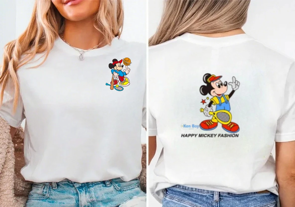 

Disney Parent-Child Wear Mickey Mouse Series Mickey Play Sports Cartoon Cute Cotton T-Shirt Short Sleeve Boys and Girls Couple