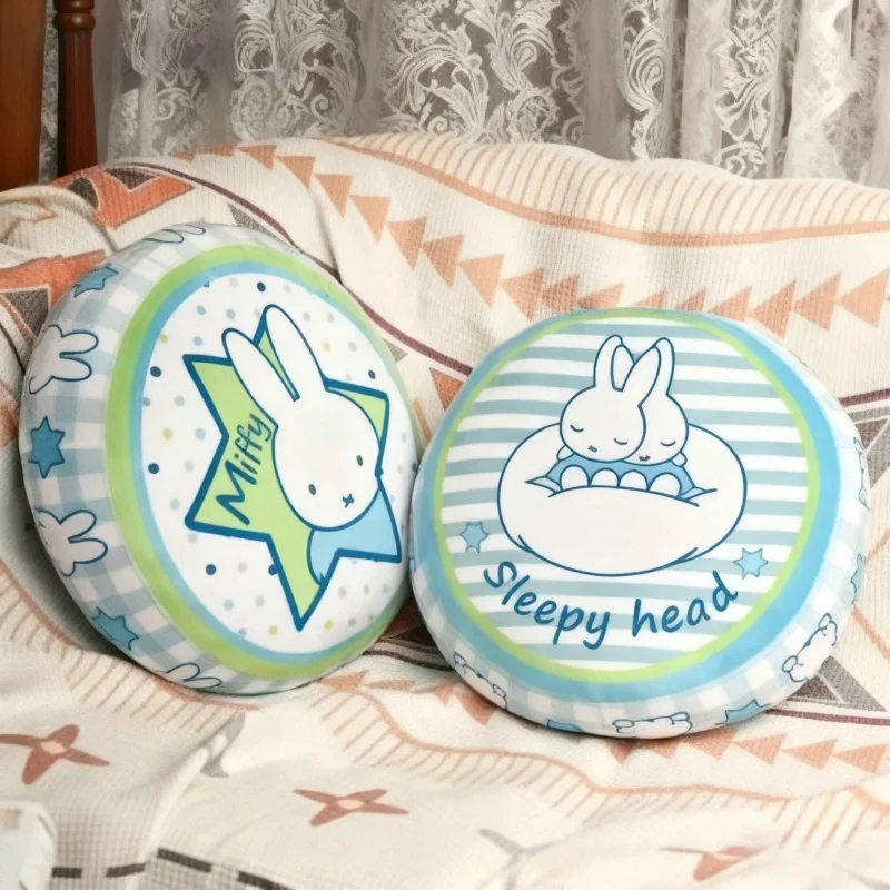 In Stock Miffy Round Double Sided Throw Pillow Soft Cute Cartoon Cushion For Sofa Dorm Home Decor Holidays Periphery Gift