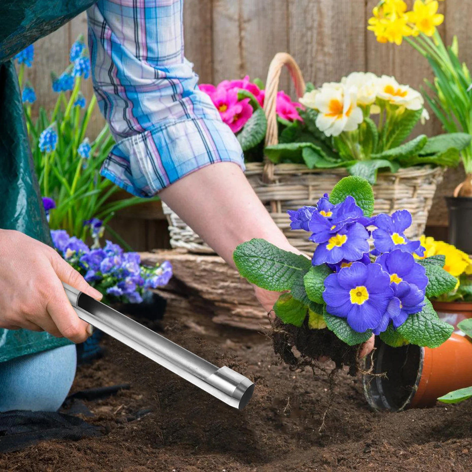 Sonda de amostragem portátil de aço inoxidável, ferramenta de amostragem de núcleo para jardim de fazenda, coleção de amostras de solo, peças de ferramentas de haste de sonda de solo