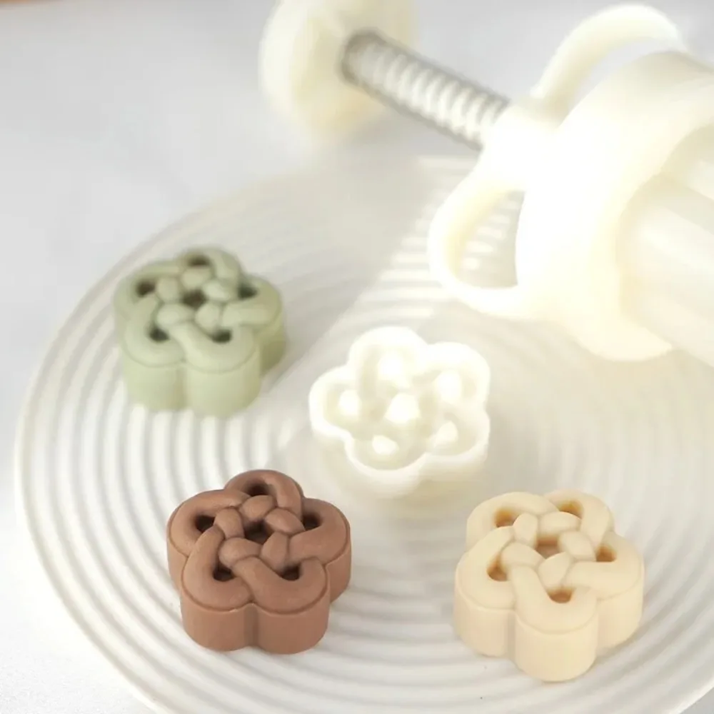 Sellos de prensa manual, nudo de bendición de la suerte, molde para pastel de Luna, molde para galletas con patrón en relieve de estilo chino, molde para pastel de frijol mungo de plástico 3D