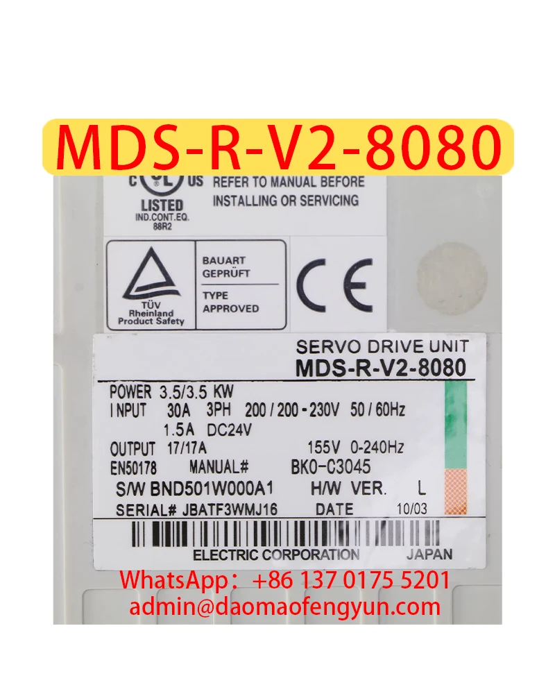 

MDS-R-V2-8080 Used Servo Drive，MDS R V2 8080，Fast shipping