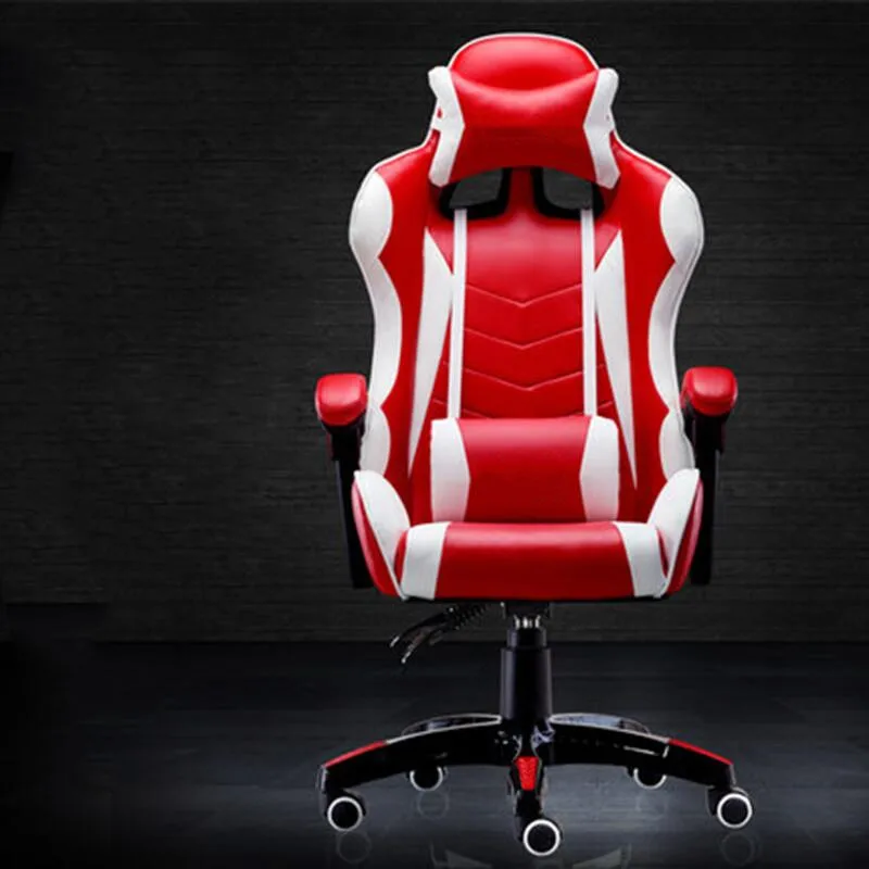 Thickening E-sports Chair Racing Synthetic Soft Leather Cyber Games Internet Computer Chair Lying Household Office Nylon Chair