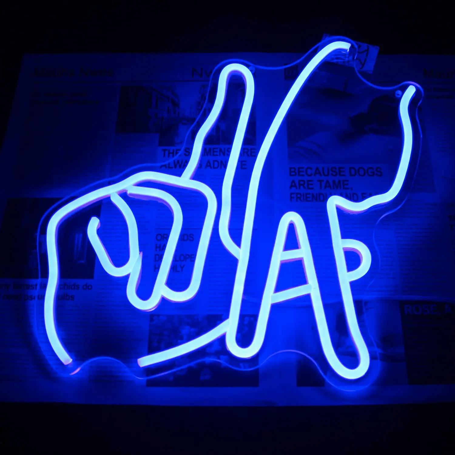 Los Angeles Gesture Neon Sign Baseball Team Neon Lights for Man Cave Decor Blue Letters Gesture LA Neon Signs for Wall Bedroom