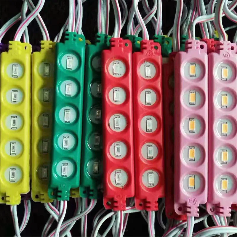 5 LED Module Light DC12V SMD 5730 Injection Waterproof AD Decorative Strip Tape Light White Red Green Blue Yellow Pink