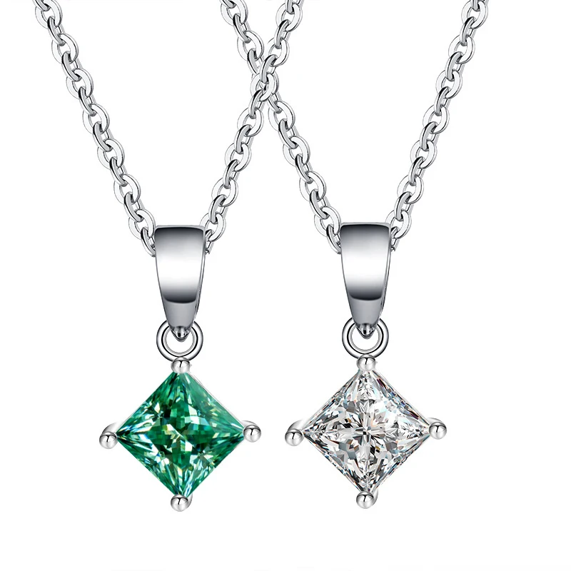 

FIRERING 1-2ct Moissanite Diamond Pendant Necklace for Women GRA Certificate Passed Diamond Test Jewelry Gift S925 Silver