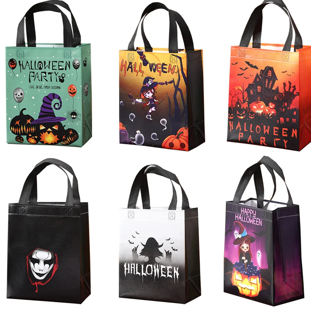 LBSISI Life-Halloween Trick or Treat Gift Tote Bags for Children's Candy Toys Package, Reusable Packing Gifts, 12 PCs, 30PCs