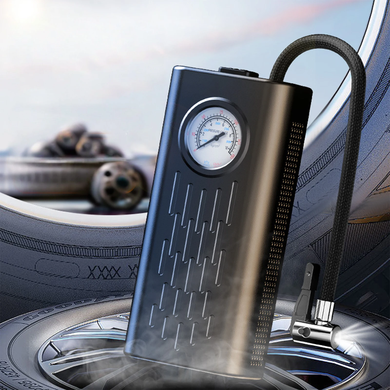 Tire Inflator Portable Air Compressor Cordless Tire Inflator Tire Pump for Car Bike Motorcycle Ball