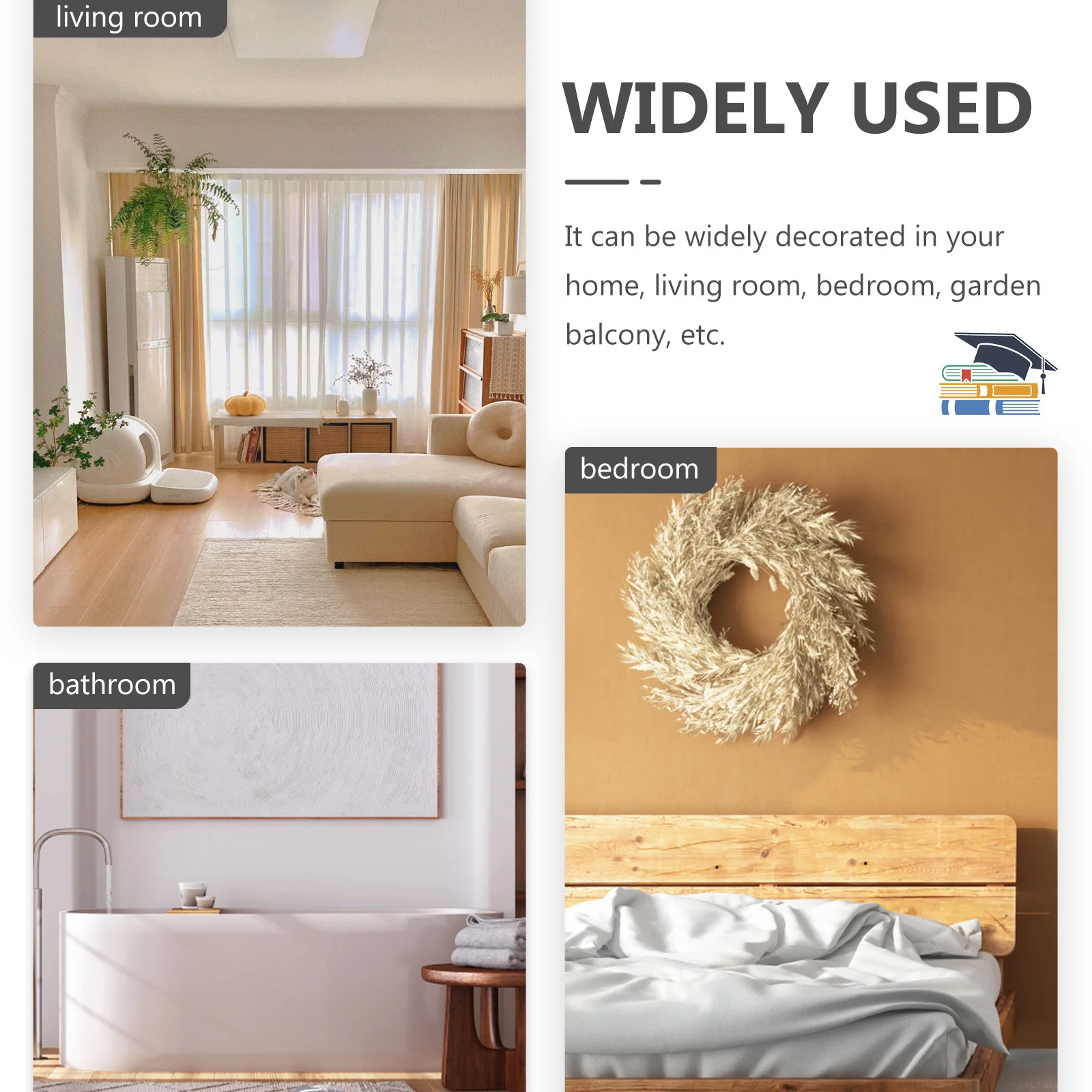 

Bohemia Style Wall Hanging Decor Woven Round Basket for Home Living Room Bedroom Garden Balcony Wall Art Ornament