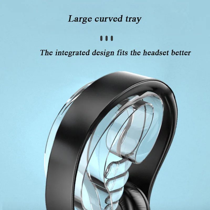 Removable Headset Stand Transparent ABS Finger Shape Universal Computer Headset Hook Hanger with Broad Base