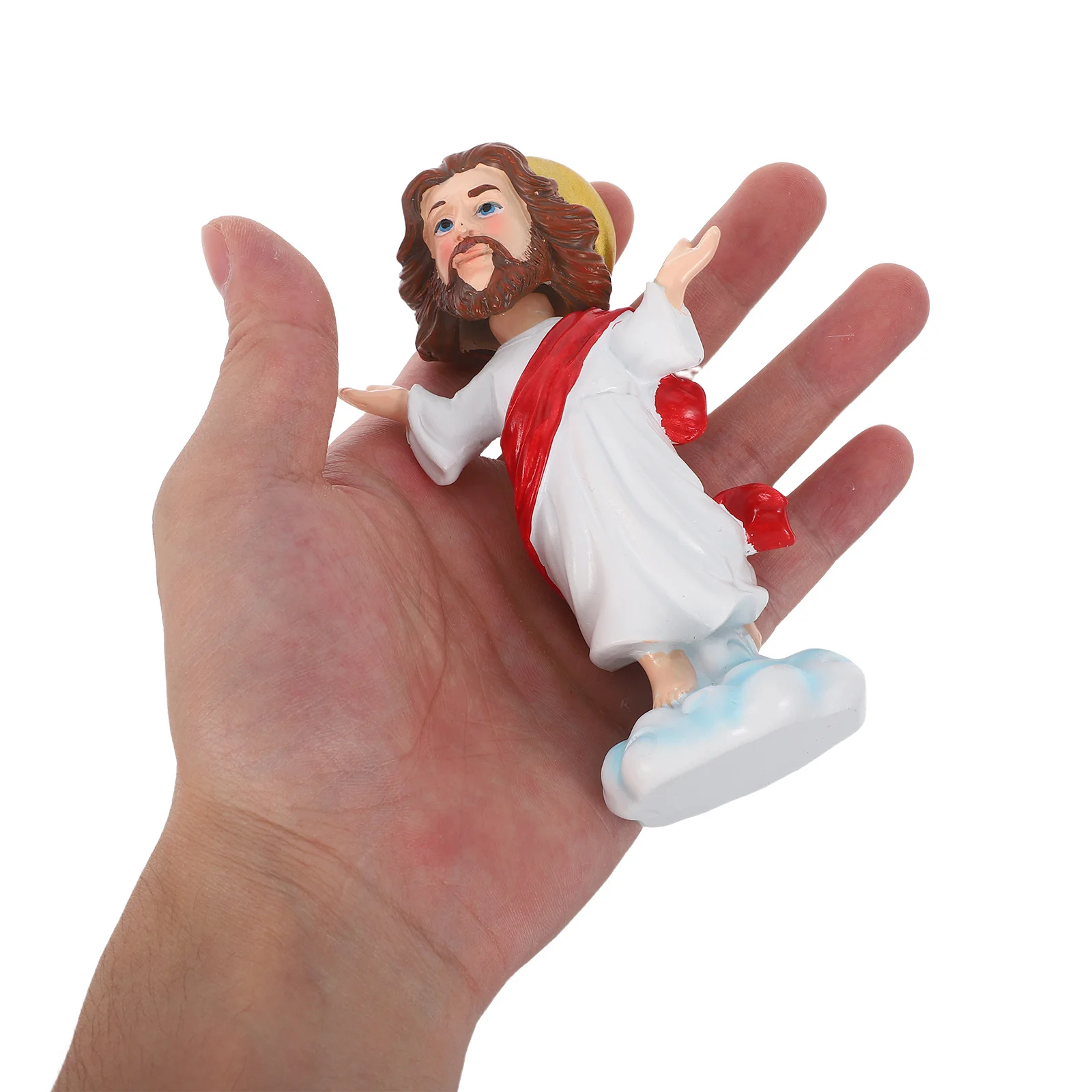

Miniature Christmas Jesus Bobblehead Ornament Resin Shaking Head Statue for Car Dashboard Auto Center Console Decor Religious