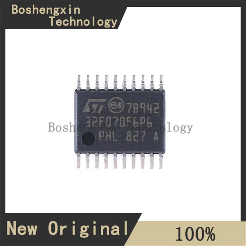 1Pcs STM32F070F6P6 MainstreamARMCortex-M0valuelineMCUwithupto32 KB Flash,48 MHz CPU and USB capabilities TSSOP-20STM32F070F6P6