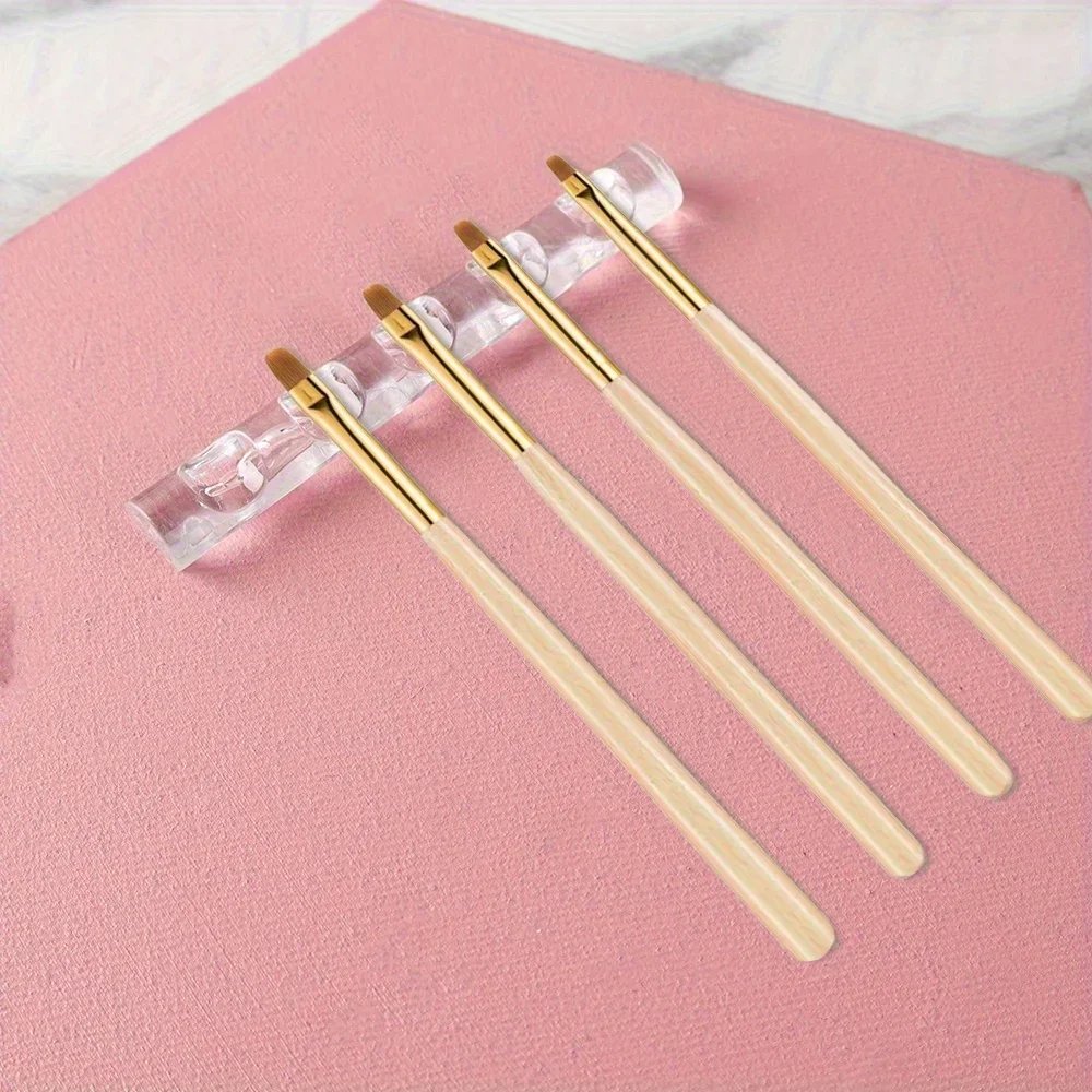 1pc 5grooves Brush Rack, Transparent Painting Pen Rest Holder, Acrylic Nail Art Brush Display Holder, Showing Tools Art Supplies