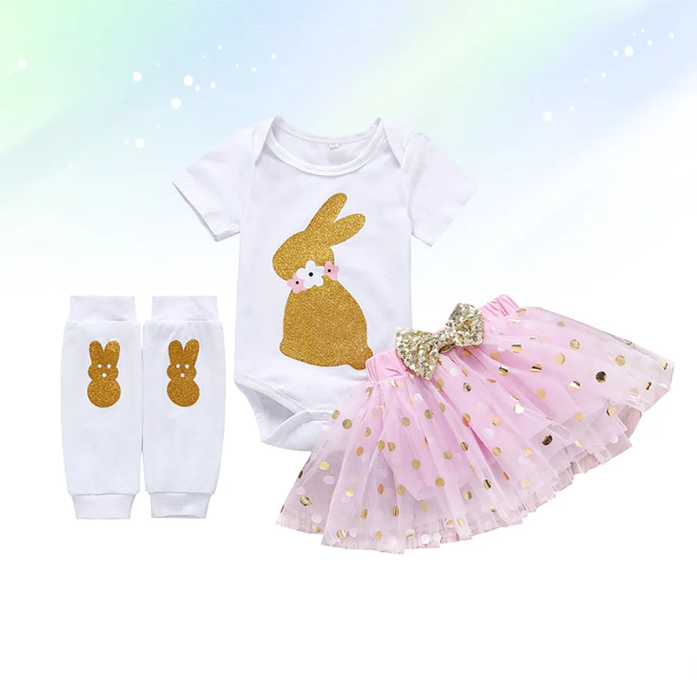 

Rabbit Dress Costume Set Easter Clothes Children Party Suit Tulle Skirt Festival Costume Set Pink Toddler Comfortable Quality