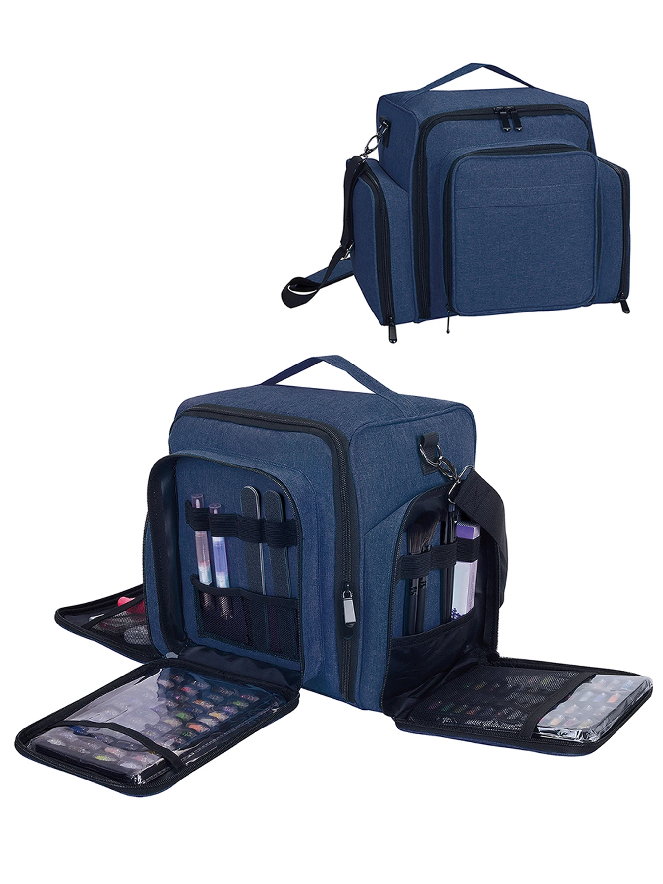 Nail Polish Organizer Case Hold 60 Bottles with 2 Detachable Bag
