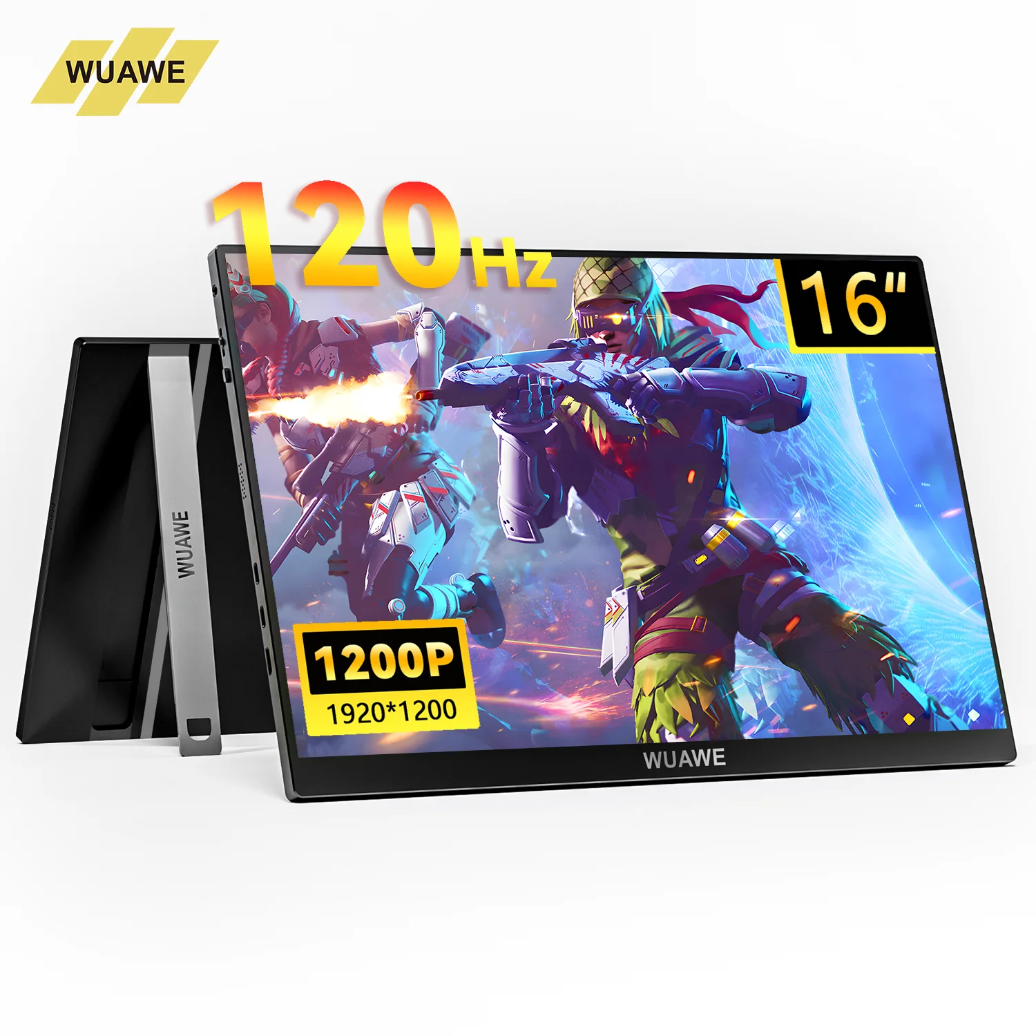 2024 High Quality 120hz Gaming Portable Monitor with Stand, 16 inch 1200P External Second PC Screen for Phone Laptop Xbox Mac