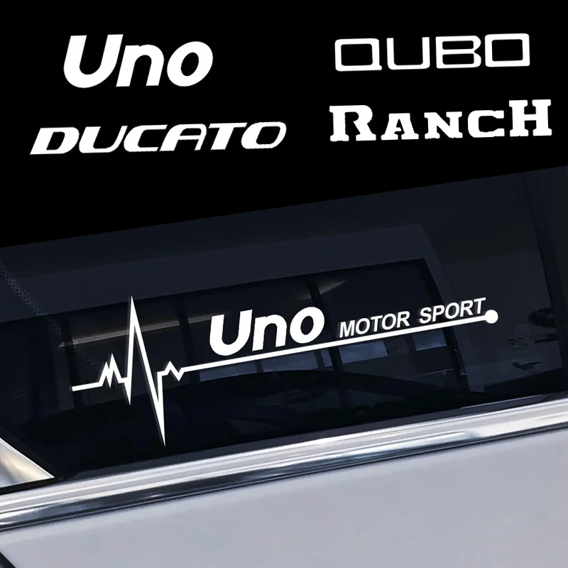 2 Adesivi in Vinile per Finestrini Laterali Auto, Decorazione per Fiat QUBO DOBLO DUCATO Ranch Uno, Accessori Tuning Auto