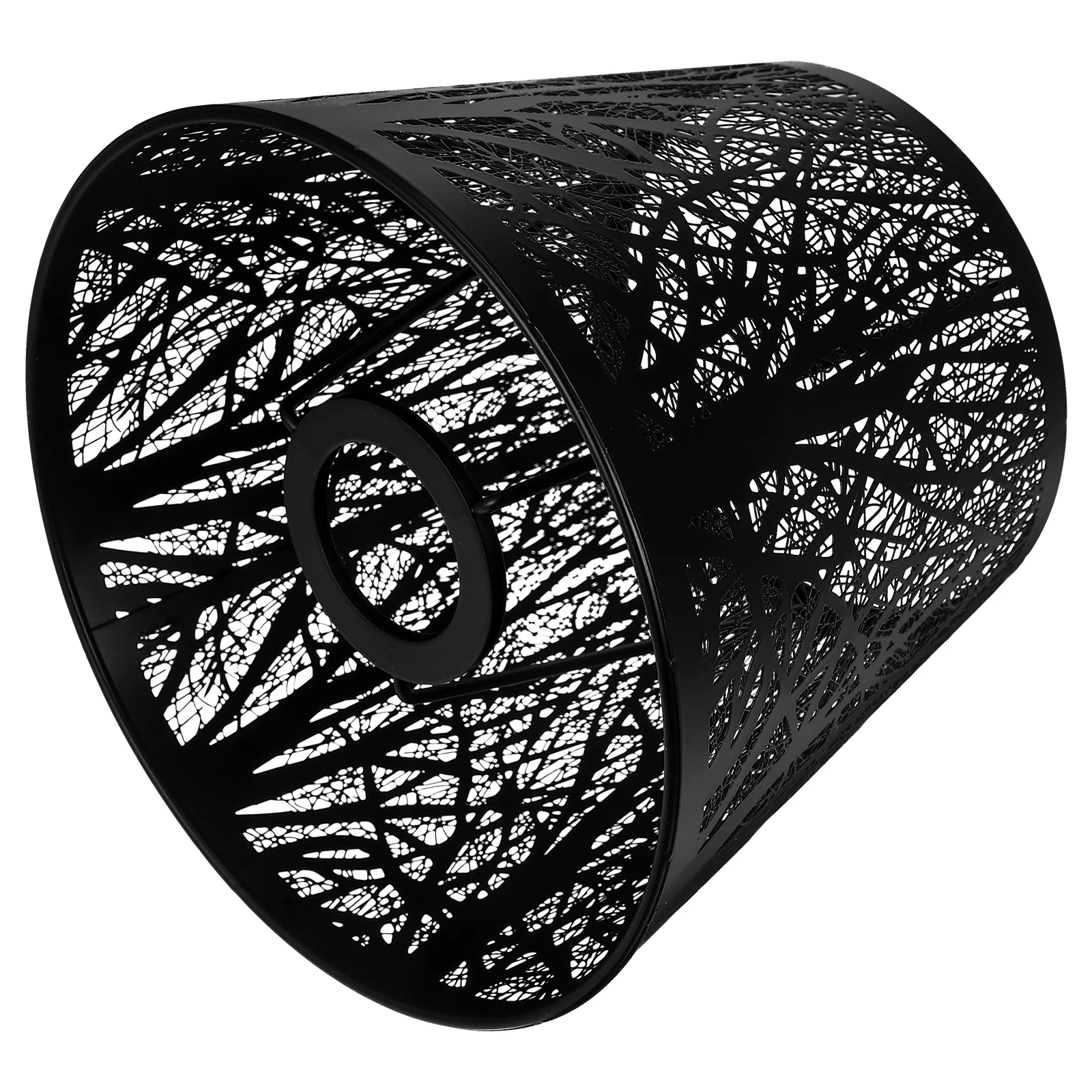 E27 Wrought Iron Lampshade Black Metal Tree Shadow Cover Decorative Table Lamp Term Use Dust Proof Soft Light E27