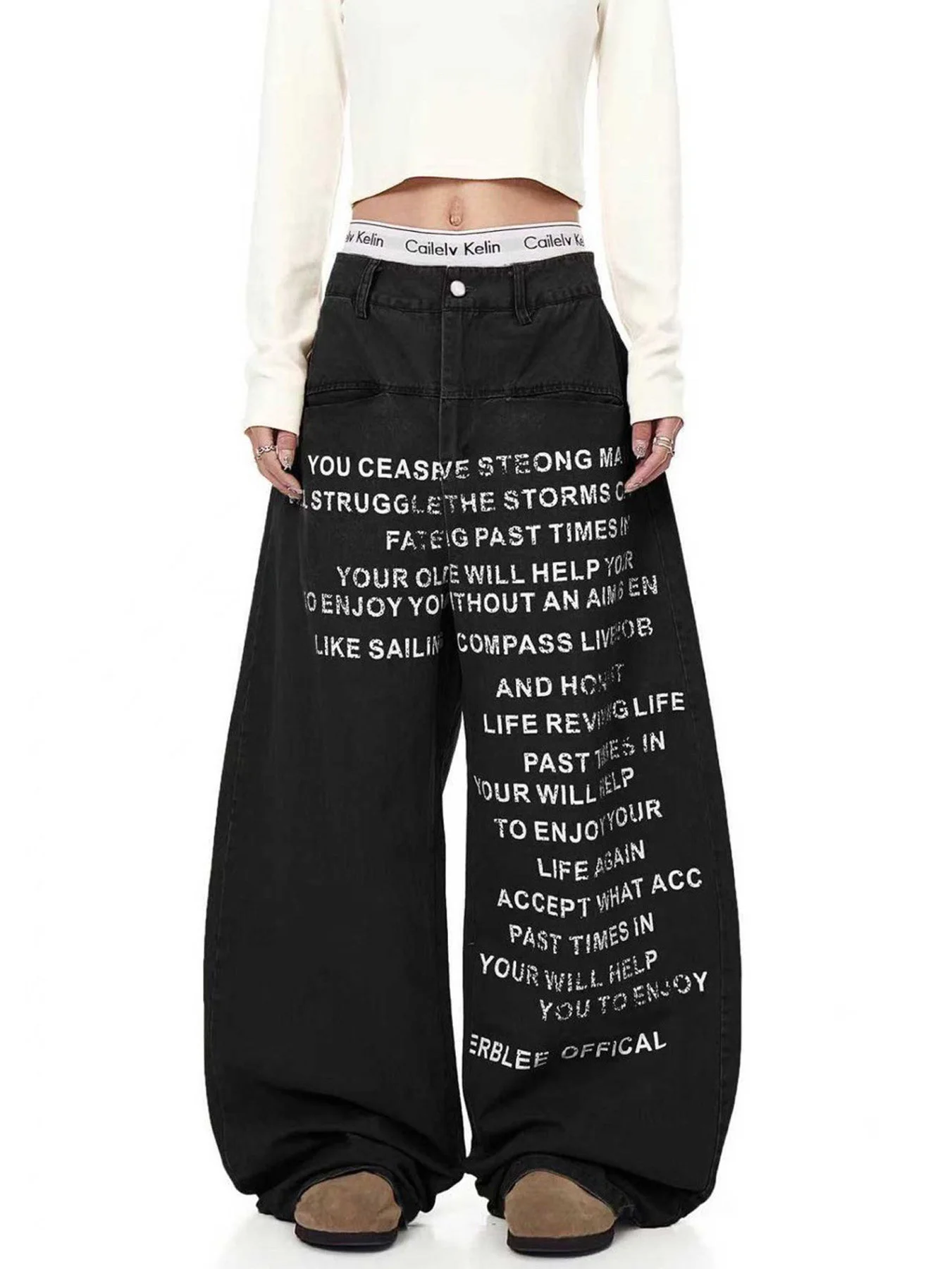 Y2K Pattern Letter Jeans Unisex Vintage Wide Leg Streetwear Gothic Harajuku Hip Hop Pants American Casual Fashion Denim Trousers