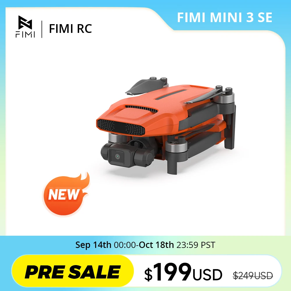 FIMI MINI 3 SE new drone 4K 30fps 9km range Hybrid 3-axis Gimbal 249g Ultralight design 12MP smart tracking mini pro gps drone