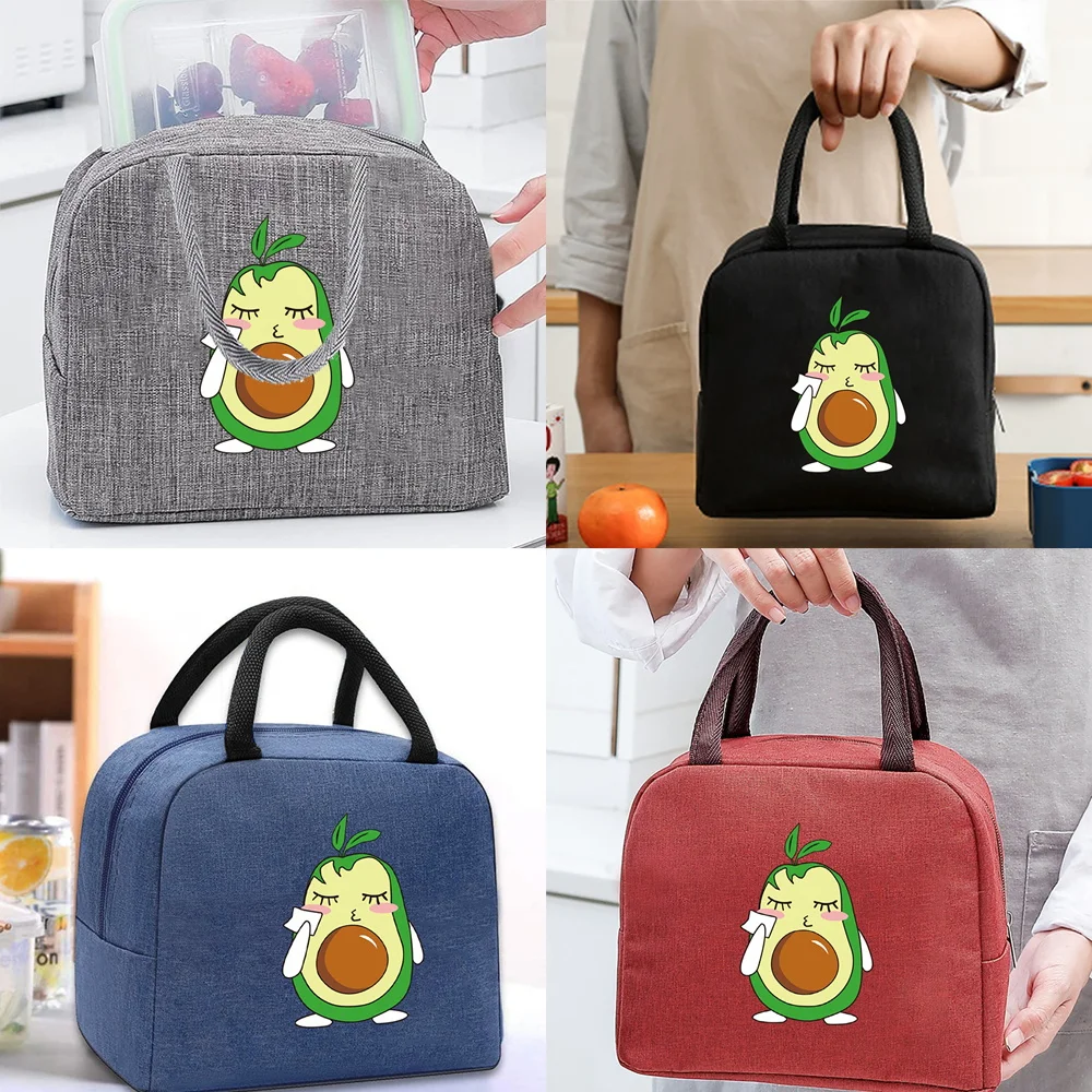 

Portable Lunch Bags for Women Fruit Pattern Handbags Insulated Lunch Box Unisex Tote Cooler School Food Storage Bags