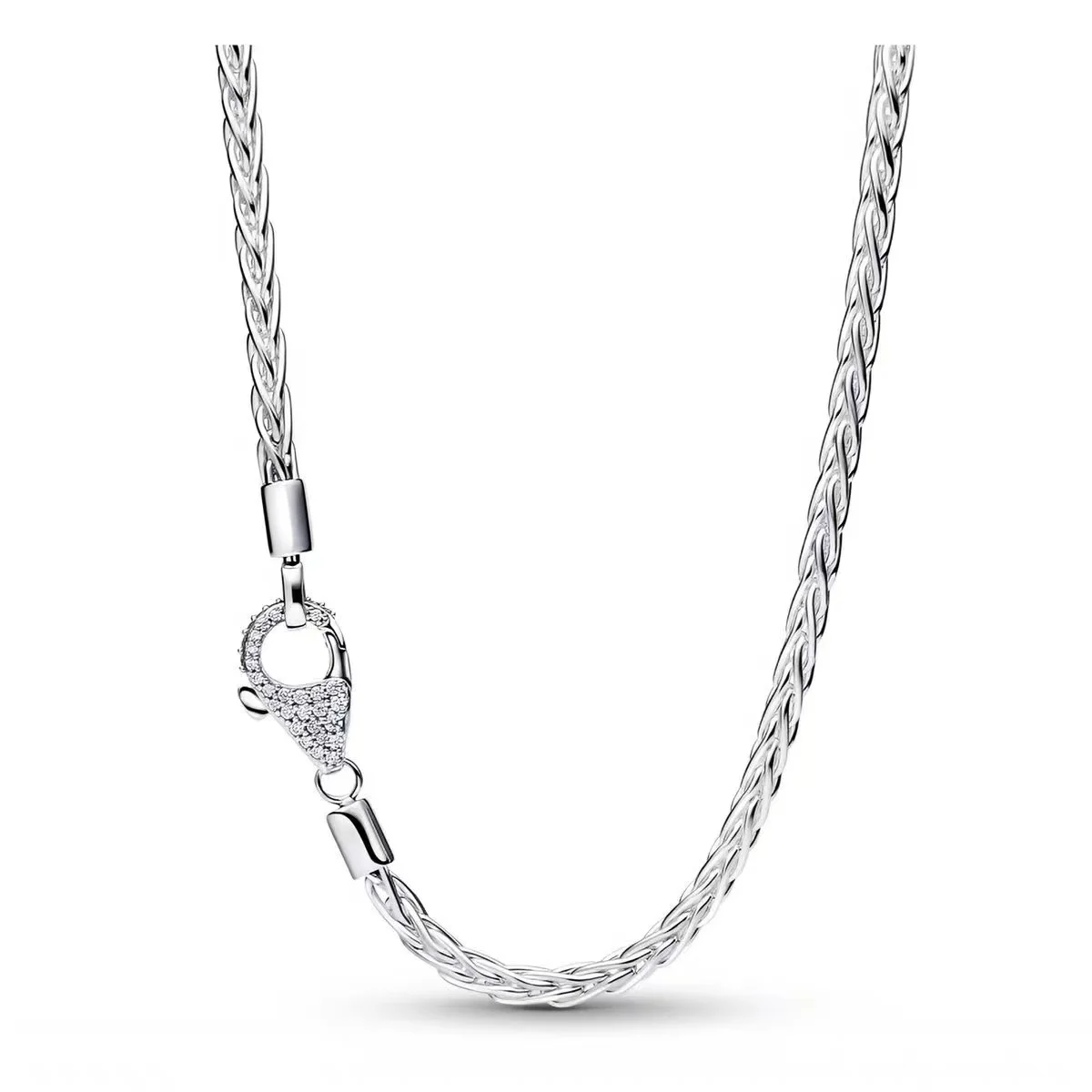 New trendy 100% 925 pure silver key-shaped heart animal jigsaw puzzle mushroom bead string necklace for ladies fine jewelry gift