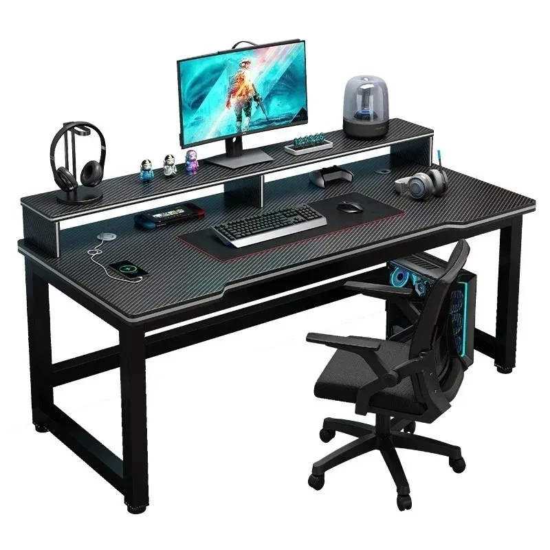 Computer Desk, Minimalist Home Gaming Small-sized Carbon Fiber Patterned Office Desk Student Study Bedroom Desk