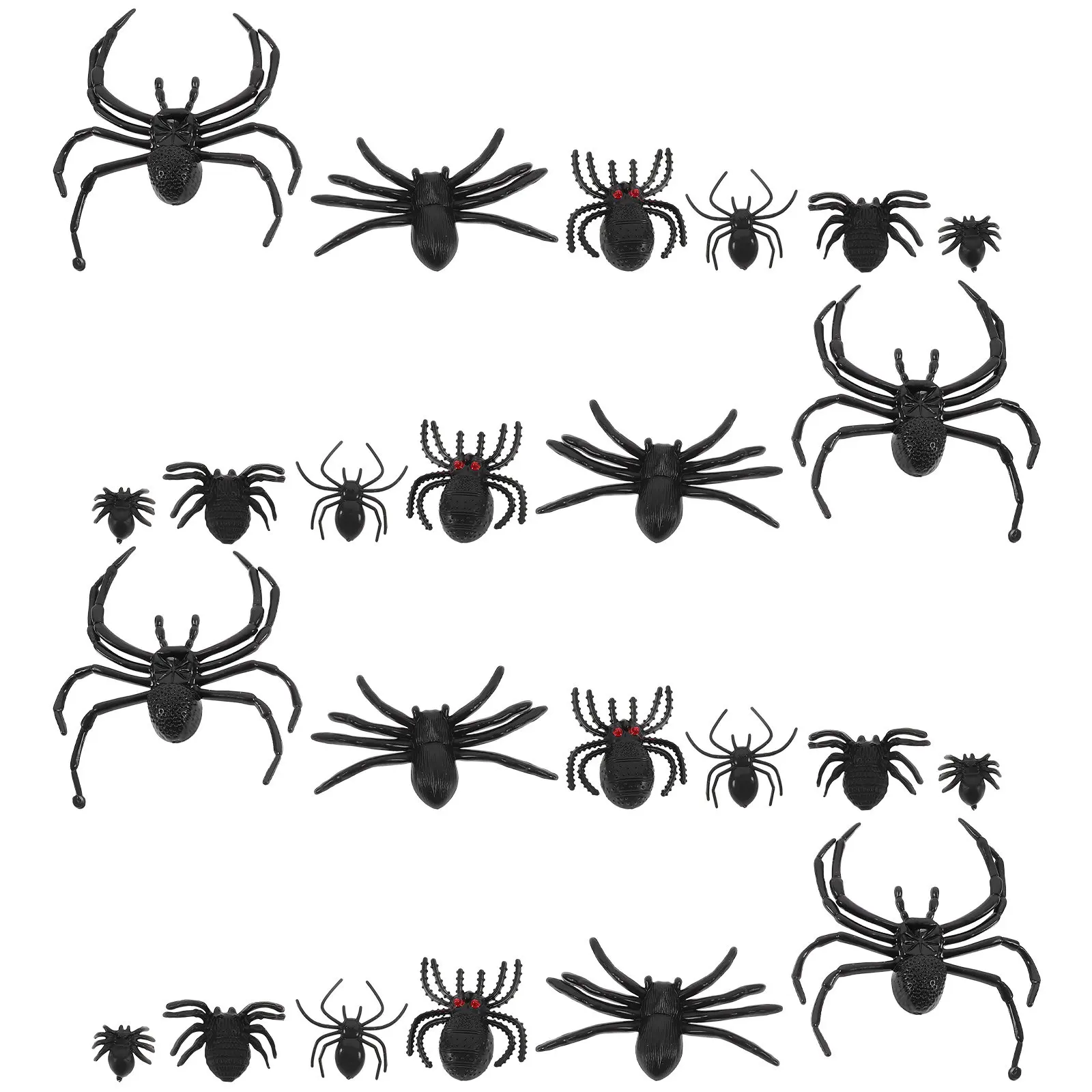 70個入り-模造プラスチックハロウィンスパイダー-フェイクスパイダー飾り-フェスティバル雰囲気-パーティーデコレーション-いたずら-怖い-おもしろ-教育的