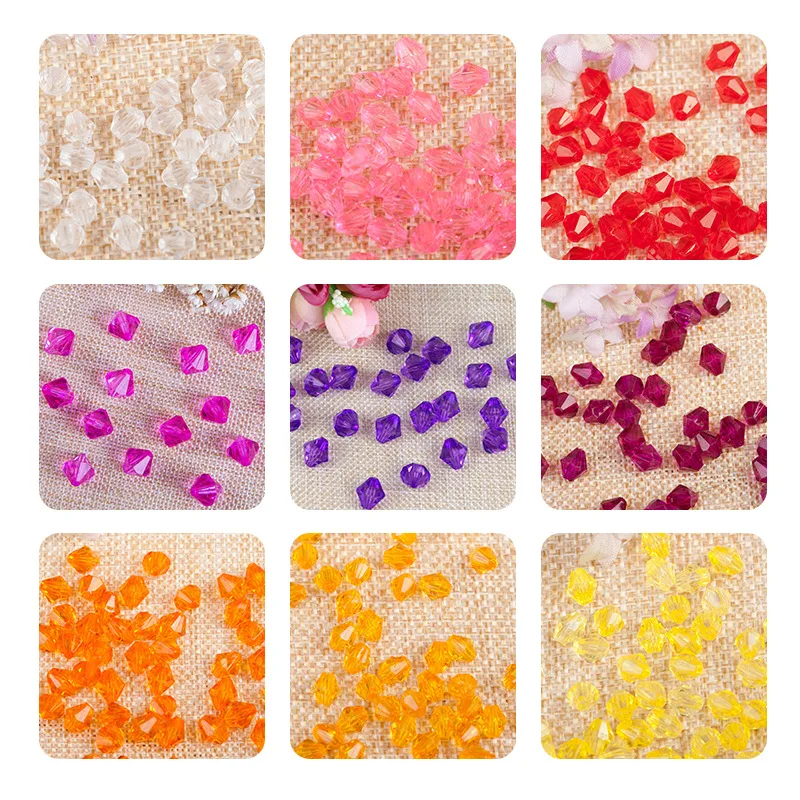 500Pcs 6/8/10MM Clear Acrylic Diamond Faceted Beads for Handmade Jewelry Necklace/Earring DIY Making/Jewelry Accessories