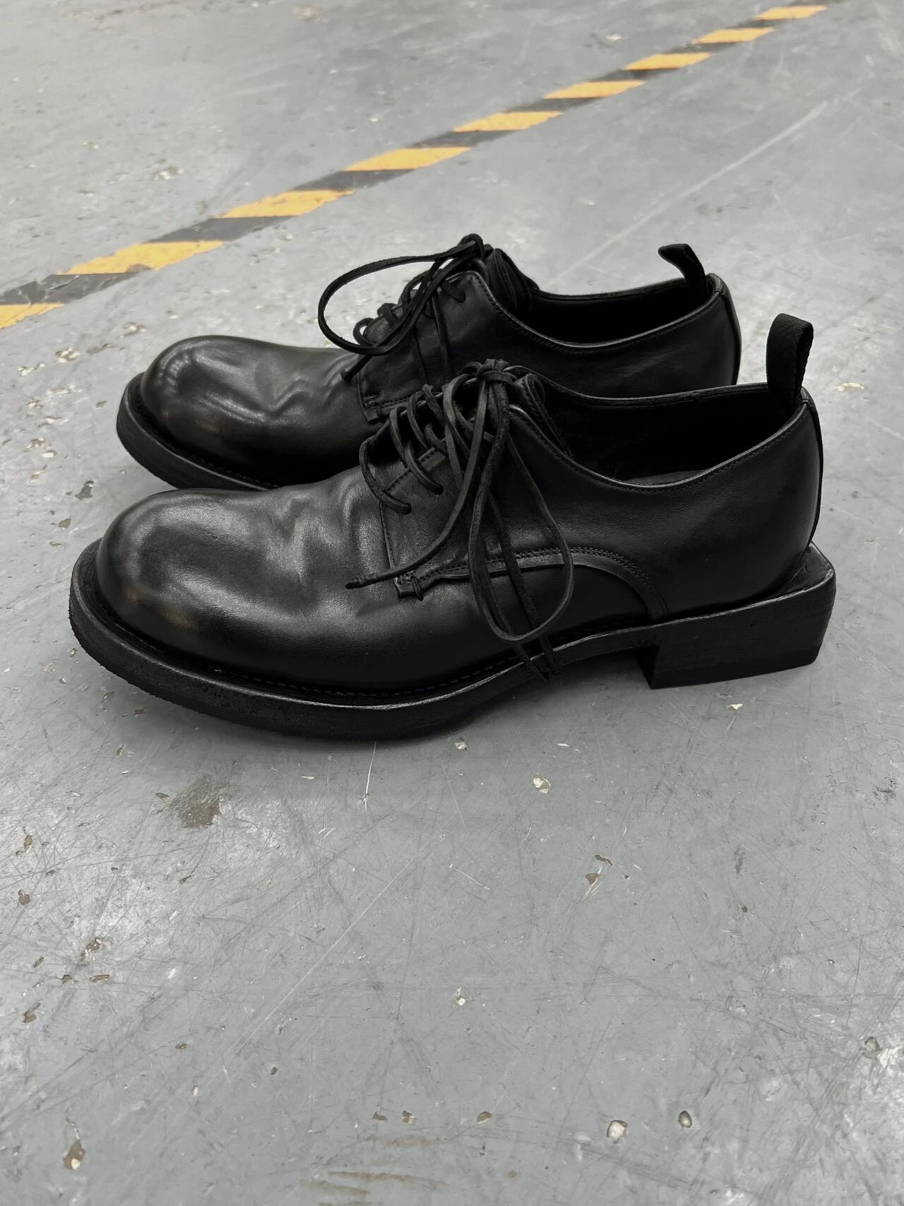 Vintage Punk Ghost Emperor Men's  Shoes Old-Style Big Head Lace-Up Casual Leather Shoes British Style Square Heel Loafers