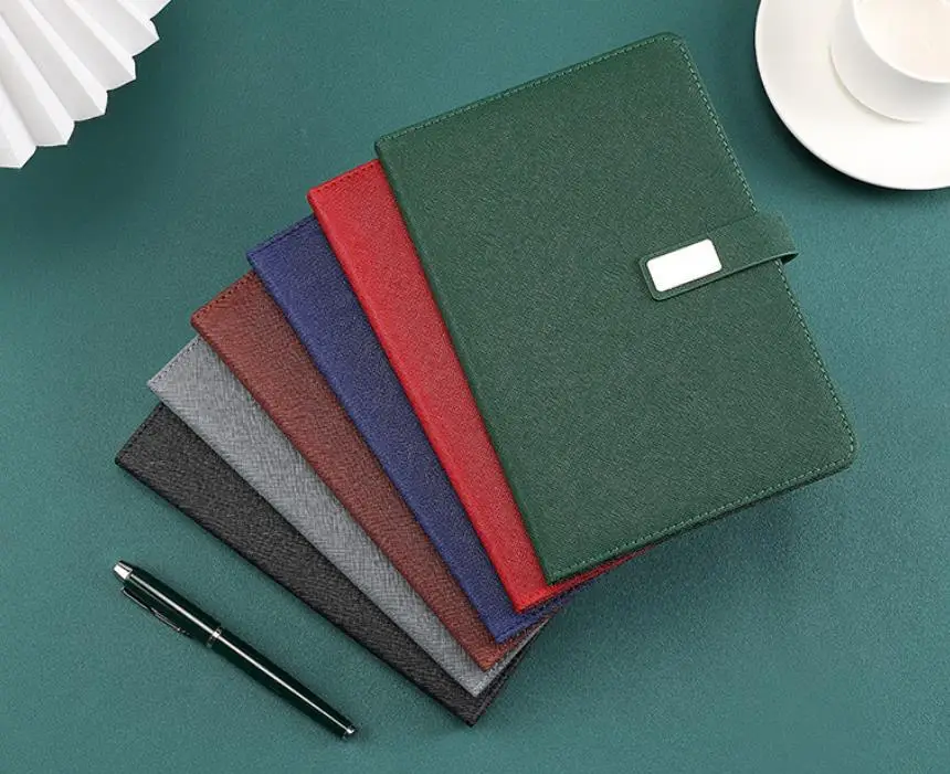 Vintage A5 Leather Notebook with Leather Notebook Cover, Personalized Soft Cover and Bookmark, Perfect for Business, Meeting