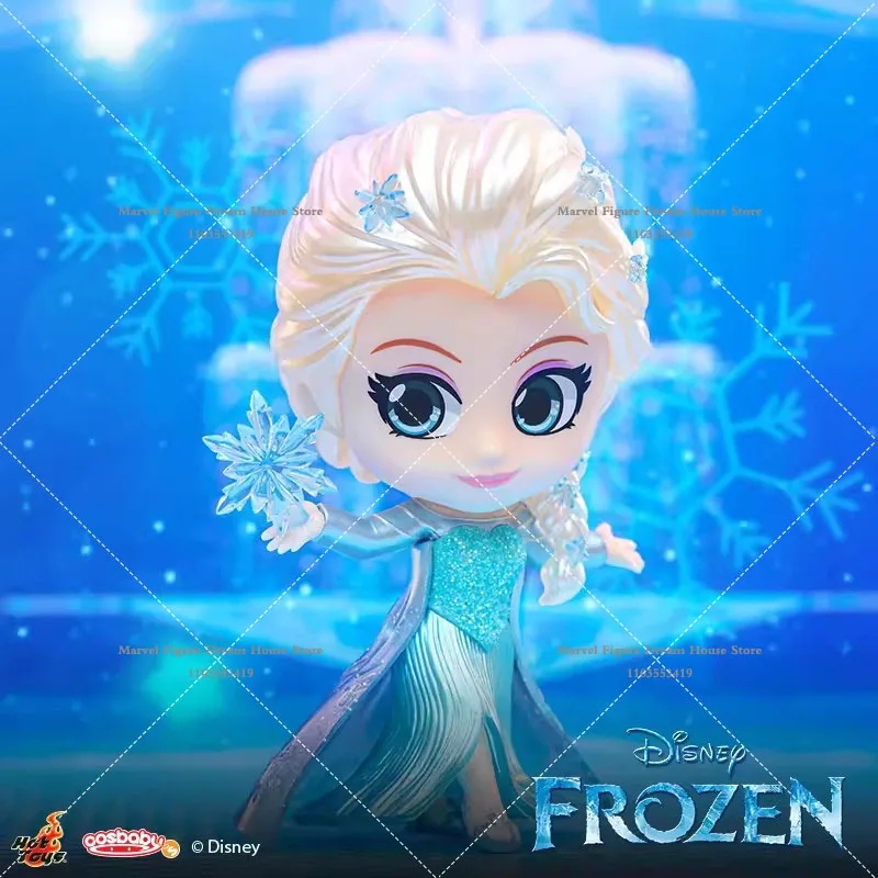 Original Hot Toys COSBABY Mini Q Version Disney Frozen Elsa Anna Princess 13cm Action Figure Doll Decorative Ornament