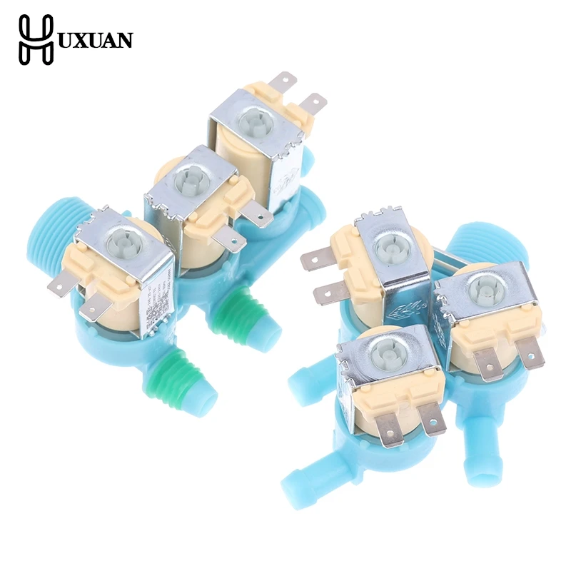 【New】1Pc DC62-00266E DC62-00233D Water Inlet Solenoid Valve AC 220-240V For Washing Machine Double Head Water Inlet Valve