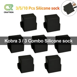 3/5/10 Uds para ANYCUBIC Kobra 3/3 Combo calcetín de silicona de extremo caliente cubierta negra cabezal de impresora piezas de impresora 3D para bloque de calor