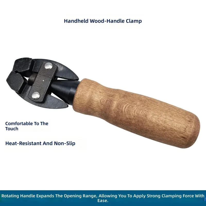 for Thickened Anti-skid DIY Carbon Steel Tool Hand-held Wooden Handle Fixture Fixed Clamping Pliers Hardware Woodworking Clip