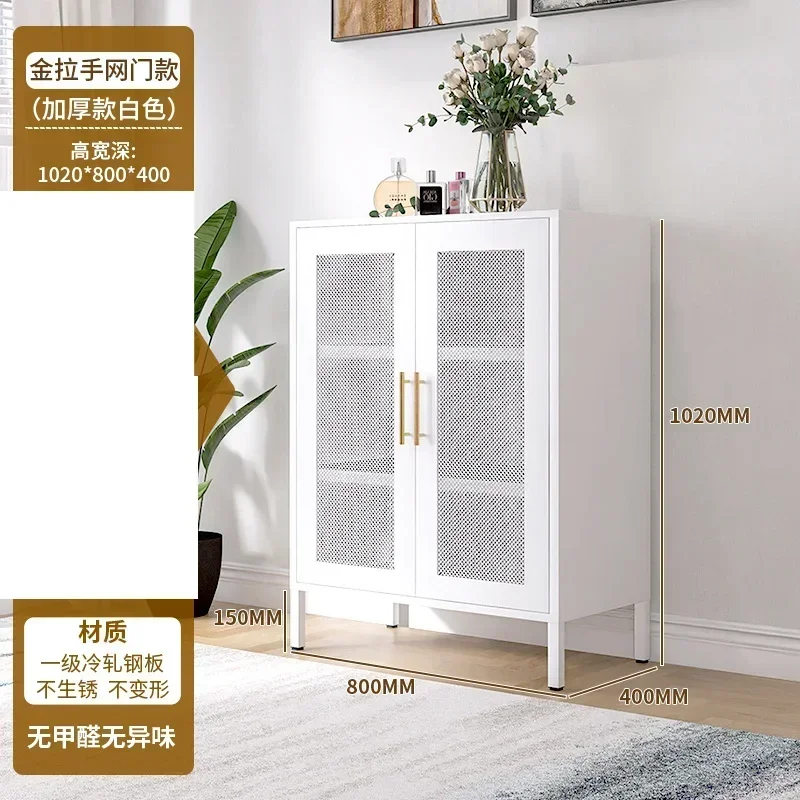 b9.21- Nordic light luxury meal side tea wine cabinet simple wrought iron storage locker kitchen tableware locker kitchen