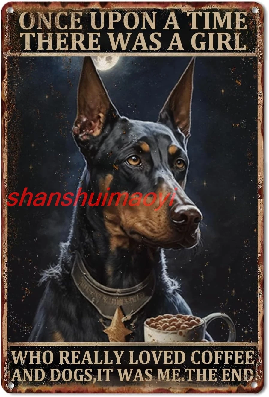 shan I Like Dogs And Coffee 2-Metal Warning Tin Signs Decorative,Retro Wall Art Sign 16x24 inch 1pc