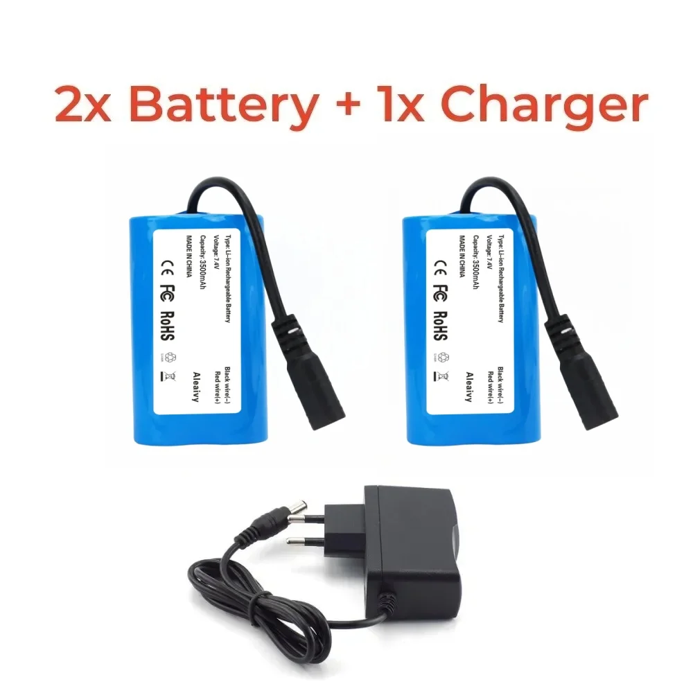 Baterai Li-ion 7.4V 3500MAh untuk V020 V900 V007 C18 H18 V18 D18B FX88 RC Umpan Pancing Perahu Drone Mainan Remote Control Dapat Diisi Ulang