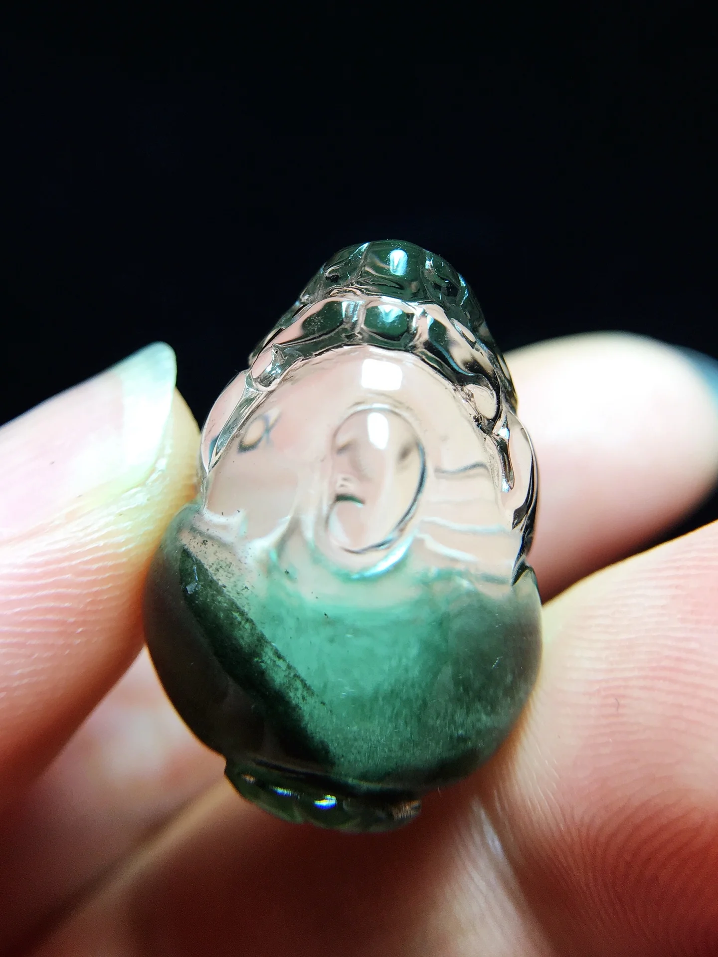 Natural Green Phantom Quartz Pendant 24.7 18.1 16.9Mm Pi Xiu Necklace Water Drop Phantom Rare Garden Aaaaaa