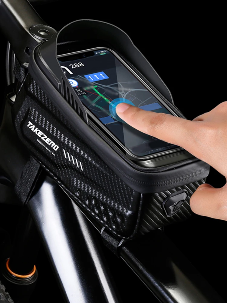 AliExpress 1L Bicycle Front Frame Bag Waterproof Front Top Frame Tube Bag 6.8 Inch Touch Screen Road Bike Accessories