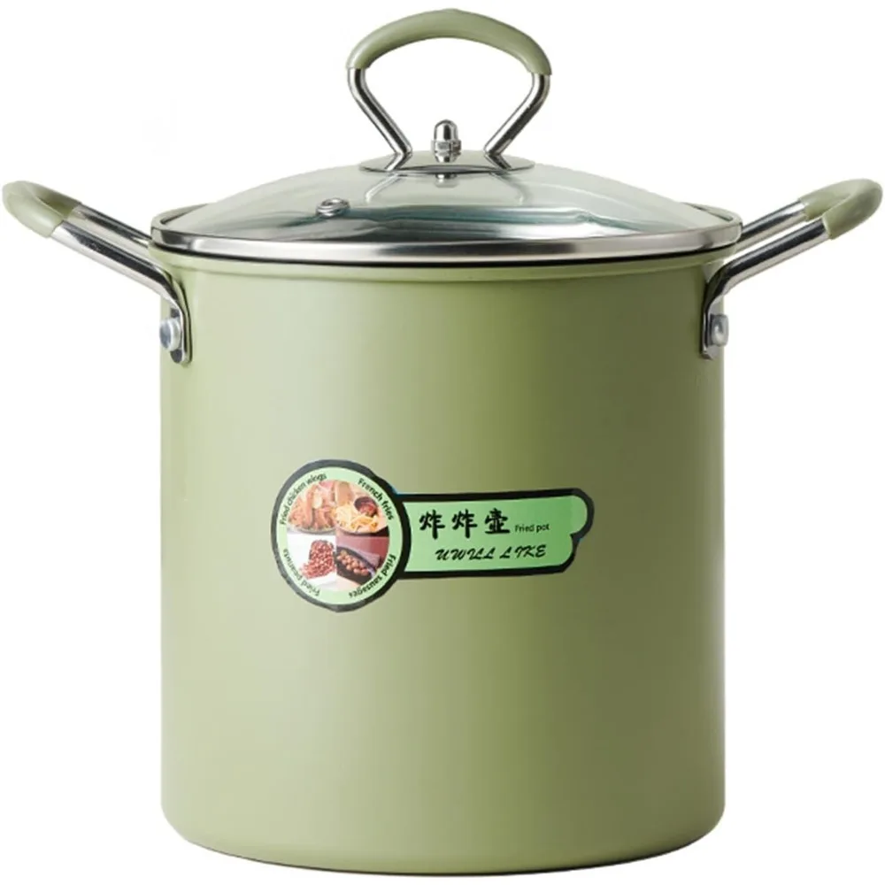 Olla freidora de 3L con cesta y colador de aceite, Mini olla para Pasta para el hogar, cocina, patatas fritas, pollo, fideos, utensilios de cocina, 1 Uds.