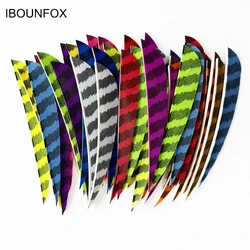 IBOUNFOX 50pcs Turkey Feather Fletching 4 Inch Right Wing Arrow Feather Parabolic Shape for Bow Accessories
