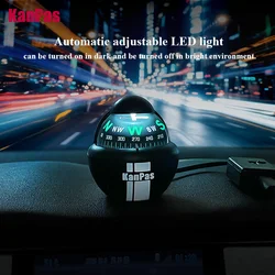 KANPAS Smart light LED Compass ball for car / Dashboard LED compass ball / Compass for Boat