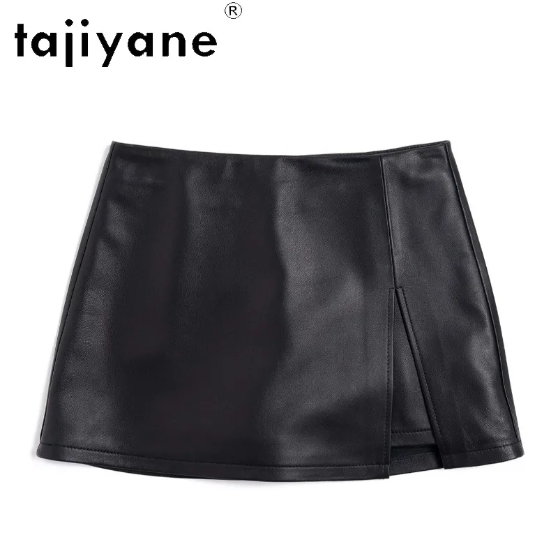 TAJIYANE Genuine Leather Skirt Sheepskin Women's Skirts Split A-Line Skirts for Woman Spring Skirts 2026 Woman Invisible Zipper
